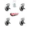 Service Caster 3 Inch Thermoplastic Wheel Top Plate Caster Set with Brakes SCC, 4PK SCC-05S310-TPRS-SLB-4 - alternate 4